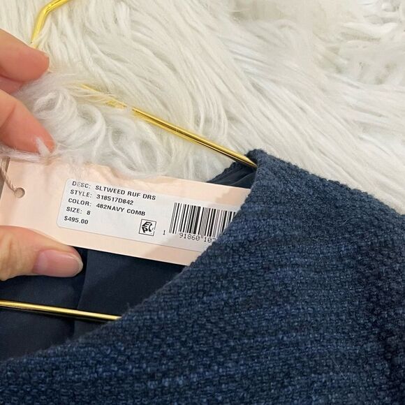 Rebecca Taylor stretch tweed ruffle dress NWT - Picture 9 of 9